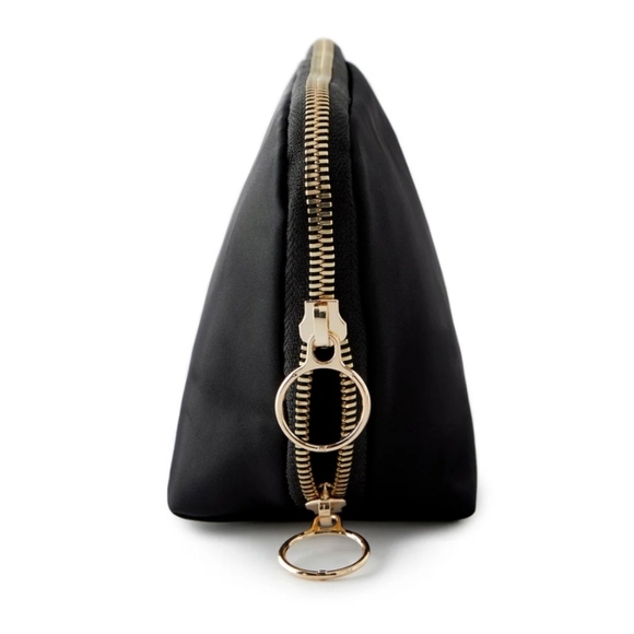 KUSSHI-Everyday Cosmetic Bag Black/Pink Nylon, 5" X 7 1/2" X 3 1/2"  NWOT - Picture 5 of 8